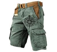 Bastwahl Short Homme Cargo Court Été Cargo Grande Taille Taille Élastique Militaire Shorts Pantacourt Décontractés en Plein Slim Fit Randonnée Jogging Plage avec Poche Zippée Pas Cher Vetement