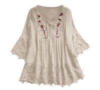 Bastwahl T Shirt Manche Longue Femme à Manches Longues en Maille Sexy Chic Transparent Élégant Blouse Chemisier avec Floral Brodé Florale Renaissance Slim Y2k Pull Tee Shirt pour Clubwear Et Fête