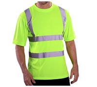Bastwahl Tee Shirt Homme Travail Protection Sécurité Travail Bande Réfléchissant Visibilité Haute T-Shirt Respirant Séchage Rapide Fluo Col Rond Avertissement Polo Tee Shirt Gilet Bicolore