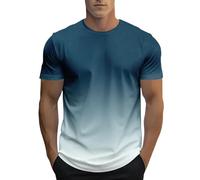 Bastwahl Tee Shirt Homme Vintage, T Shirt Homme Coton Leger Manches Courtes Col Rond Basique Haut Décontracté pour Été Soft Classiques Oversize Tops XXS-6XL Bleu Ciel 5XL