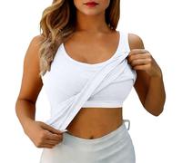 Bastwahl Top Ete Ibiza Soutien Gorge Integre D'été Spaghetti Haut Debardeur Casual Fluide Invisible Y2k sans Couture Bretelle Gilet T-Shirt pour Yoga Sport