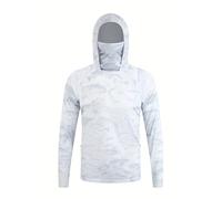 Bastwahl Tshirt Anti UV Homme - UPF 50+ Anti-UV avec Masque Protection Solaire Full Zip Veste Sweats à Capuche D'extérieur à Séchage Rapide Active Quick Dry Stretch Chemise Surf Natation