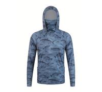 Bastwahl Tshirt Anti UV Homme - UPF 50+ Anti-UV avec Masque Protection Solaire Full Zip Veste Sweats à Capuche D'extérieur à Séchage Rapide Active Quick Dry Stretch Chemise Surf Natation