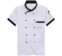 Bastwahl Vestes de Chef Homme - Unisexe avec Boutons Veste de Cuisinier Blouse de Chef Manches Longues/à Manches Courtes Travail Stretch Léger Chemise Manteau Boulangerie Cuisinier Restaurant Bar