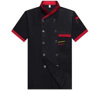 Bastwahl Vestes de Chef Homme - Unisexe avec Boutons Veste de Cuisinier Blouse de Chef Manches Longues/à Manches Courtes Travail Stretch Léger Chemise Manteau Boulangerie Cuisinier Restaurant Bar