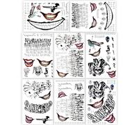 Basuwu Feuilles de tatouages de joker, faux tatouages d'halloween basuwu de grande taille, imperméables, toutes versions, semblent réels et durent longtemps, 8 pièces