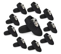 BASVII Surchaussures Lavable Conception Inférieure Antidérapante doux, Sur Chaussure Lavable Peut Être Utilisé Comme Un Remplacement Écologique Des Surchaussures Jetables (Noir-10 Paires)