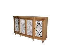 BASXDRFXZ Armoire à Vaisselle Table de Rangement Porche rétro, Cuisine Rurale à Quatre Portes, Salle Manger, Armoire vin sculptée, décorative, entrée Villa chez l'habitant(B-152x37x93cm)