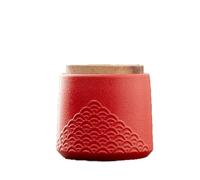 BASXDRFXZ Boîte À Thé Hermétique Pot à thé ondulé en céramique, pot de rangement domestique élégant et atmosphérique avec couvercle, boîte(C)