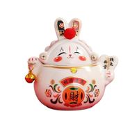 BASXDRFXZ Boîte À Thé Hermétique Récipient de stockage thé créatif en forme lapin, petit pot scellé céramique for la maison, ensemble rétro, simple, vide(D,M)