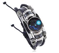 BASXDRFXZ Bracelet Tressé 12 Constellation Vachette Bracelet Étudiant Couple Lumineux Douze(Taurus)