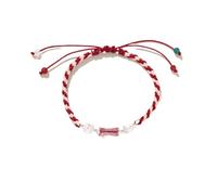 BASXDRFXZ Bracelet Tressé Bracelet de perles décoratif tissé à la main, corde rouge élastique tressée, décoration personnalisée(A)