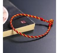 BASXDRFXZ Bracelet Tressé Corde colorée tissée à la main, fil doré, corde tressée quatre brins, bracelet fin simple(A)