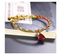 BASXDRFXZ Bracelet Tressé Corde tressée colorée, corde à main, minerai brut, cinabre Zongzi, tissée la, huit brins tressés, cinq couleurs, Bracelet en soie(C)