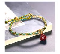 BASXDRFXZ Bracelet Tressé Corde tressée colorée, corde à main, minerai brut, cinabre Zongzi, tissée la, huit brins tressés, cinq couleurs, Bracelet en soie(D)