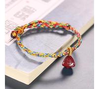 BASXDRFXZ Bracelet Tressé Corde tressée colorée, corde à main, minerai brut, cinabre Zongzi, tissée la, huit brins tressés, cinq couleurs, Bracelet en soie(B)