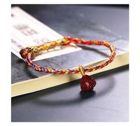 BASXDRFXZ Bracelet Tressé Corde tressée colorée, corde à main, minerai brut, cinabre Zongzi, tissée la, huit brins tressés, cinq couleurs, Bracelet en soie(A)