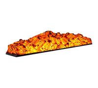 BASXDRFXZ Cheminée électrique Bûches de cheminée électriques, Chauffage à bûches 35,4", lit braises Charbon Bois en résine réaliste, Insert élégant, Protection Contre la surchauffe, 1500 W
