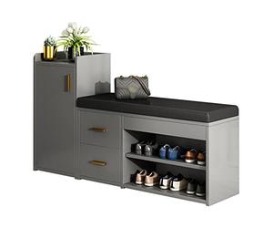 BASXDRFXZ Ottomans Ensemble de Banc Rangement avec 2 tiroirs Tabouret à Chaussures Buffet Armoire Salon Couloir siège rembourré