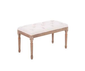 BASXDRFXZ Ottomans Tabouret À Langer Rétro en Coton Et Lin, Repose-Pieds De Canapé Salon, Bois Massif Chambre Coucher for Le Maquillage