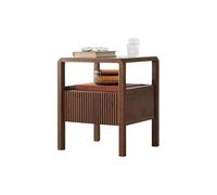 BASXDRFXZ Table de Chevet avec Rangement Table de Chevet en Bois Massif, Moderne et Simple, for Petit Appartement, Table Noyer Noir d'amérique du Nord