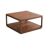 BASXDRFXZ Tables D'appoint Table Basse en Bois Massif de Noyer Noir, Combinaison Simple et Double Couche Verre Sexuel(A)