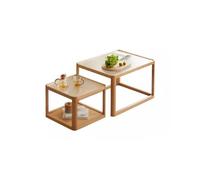 BASXDRFXZ Tables D'appoint Table Basse Nordique Moderne Simple en chêne, Meuble de Salon for Petit Appartement, Combinaison thé Verre