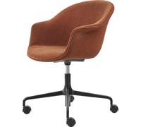 GUBI Chaise de bureau rembourée Bat Meeting Chair Belsuede special dedar 133-supports noirs