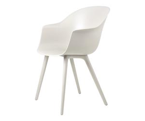 Bat Chaise de Salle à Manger - Non Rembourrée, Base en Plastique, Extérieur (base Blanche Albâtre, Blanc Albâtre