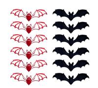 Bat Decorations, Halloween Bats Wall Decor 3D Stickers, 5.91 x 3.54 inches 12 Pieces Waterproof Reusable Decals for Indoor Outdoor Decorations, Fireplace, Bathroom, Living Room, Window, and Car Setup