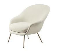 GUBI Bat Lounge Chair low back conic base Dora boucle 0001-antique brass