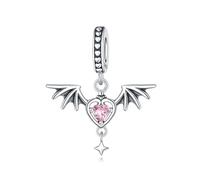 Bat love gland perles charme, accessoire de bracelet à breloques en argent sterling 925, compatible avec le collier bracelet pandora, cadeau pour femme