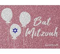 Bat Mitzvah: Guest Book For Jewish's Girl Coming Of Age Celebration With Message Prompts And Lined Paper Pink Design Cover