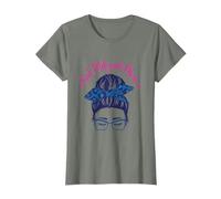 Bat Mitzvah Mom Messy Bun Magen David Une mère juive drôle T-Shirt