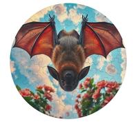 Bat Rond Puzzle 68 Pièces pour Wildlife Adultes Enfants Forme d'animal Encastrement Parfait Qualité Premium Artistique Art Déco Relaxation 68 PCS