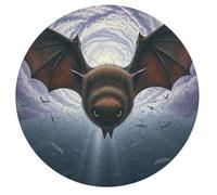 Bat Rond Puzzle 68 Pièces Wildlife Adultes Enfants Forme d'animal Encastrement Parfait Qualité Premium Artistique Art Activité Artistique Murale 68 PCS