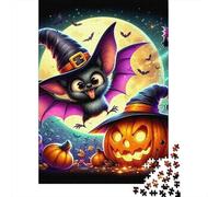 Bat sorcière Citrouille 1000 Pièces Puzzle pour Adultes Jeux Éducatifs Divertissement Apaisant Cultiver l'esprit D'équipe pour Adultes Et Enfants De 14 Ans Et Plus 500pcs (52x38cm)