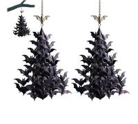 Bat Swarm Tree Ornement, Gothic Halloween Bat Cluster Suspendu, décoration d'horreur de Chauve-Souris Volante pour Maison hantée, Porche, Cour, Plafond, fête en Plein air intérieure (2pcs)