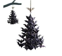 Bat Swarm Tree Ornement, Gothic Halloween Bat Cluster Suspendu, décoration d'horreur de Chauve-Souris Volante pour Maison hantée, Porche, Cour, Plafond, fête en Plein air intérieure (1pcs)