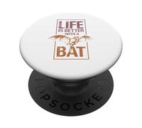Bat Vintage rétro Disant Que Vivre est Mieux avec Une Chauve-Souris. PopSockets PopGrip Adhésif