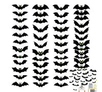 Bat Wall Decals - 48 Pieces Halloween Outdoor Wall Stickers