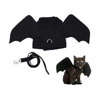 Bat Wings - Halloween Adjustable Harness Costume, Cute Cosplay Collar with Rope for Pets, Lightweight Felt Design for Comfort & Style, Fun Dress-Up Accessory for Small, Medium, and All Breeds