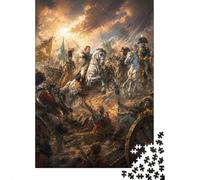Bataille Cheval Soldat 1000pcs Mini Puzzle pour Adolescents Relaxant | 52x38cm Papier Ornement De Chambre Découpe Précise Cadeau D'anniversaire Formation De L'esprit
