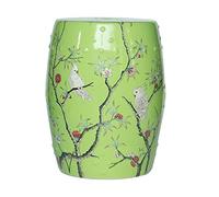 Bataille de céramique, Tabouret tambour en céramique fleur et oiseau, tabouret décoratif de jardin, adapté au jardin, au Patio, à la pelouse, à l'intérieur et à l'extérieur de la maison(Green)