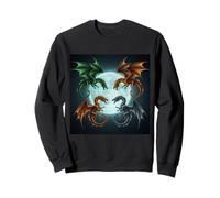 Bataille de Dragon épique sous la Pleine Lune Fantasy Art Sweatshirt