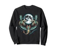Bataille de Dragon épique sous la Pleine Lune Fantasy Art Sweatshirt