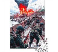 Bataille de Normandie 1000 Pièces Puzzle pour Adultes Seconde Guerre Mondiale Décoration Moderne Idée Cadeau Puzzle De Qualité Supérieure Cadeau Unique Design Unique Challenge 1000pcs (75x50cm)