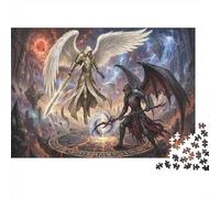 Bataille Entre Anges et Démons Puzzle en Bois 1000 Pièces Adultes Et Enfants,Dès 14 Ans, Anti-Stress,Défi,Déco Murale,Premium,Bois,Jeu Éducatif,Détente,Casse-tête (75x50cm)