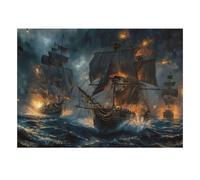 Bataille Navale 1000 Pièces Mini Puzzle pour Adultes | 70x50cm Carton Décoration Salon Coupe Précise Cadeau Anniversaire Détente Esprit