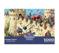 Batailles de châteaux européens médiévaux Puzzle en Bois Imperméable DIY Puzzles De 1000 Pièces pour Adultes Défi Et Casse-tête Jeux Éducatifs